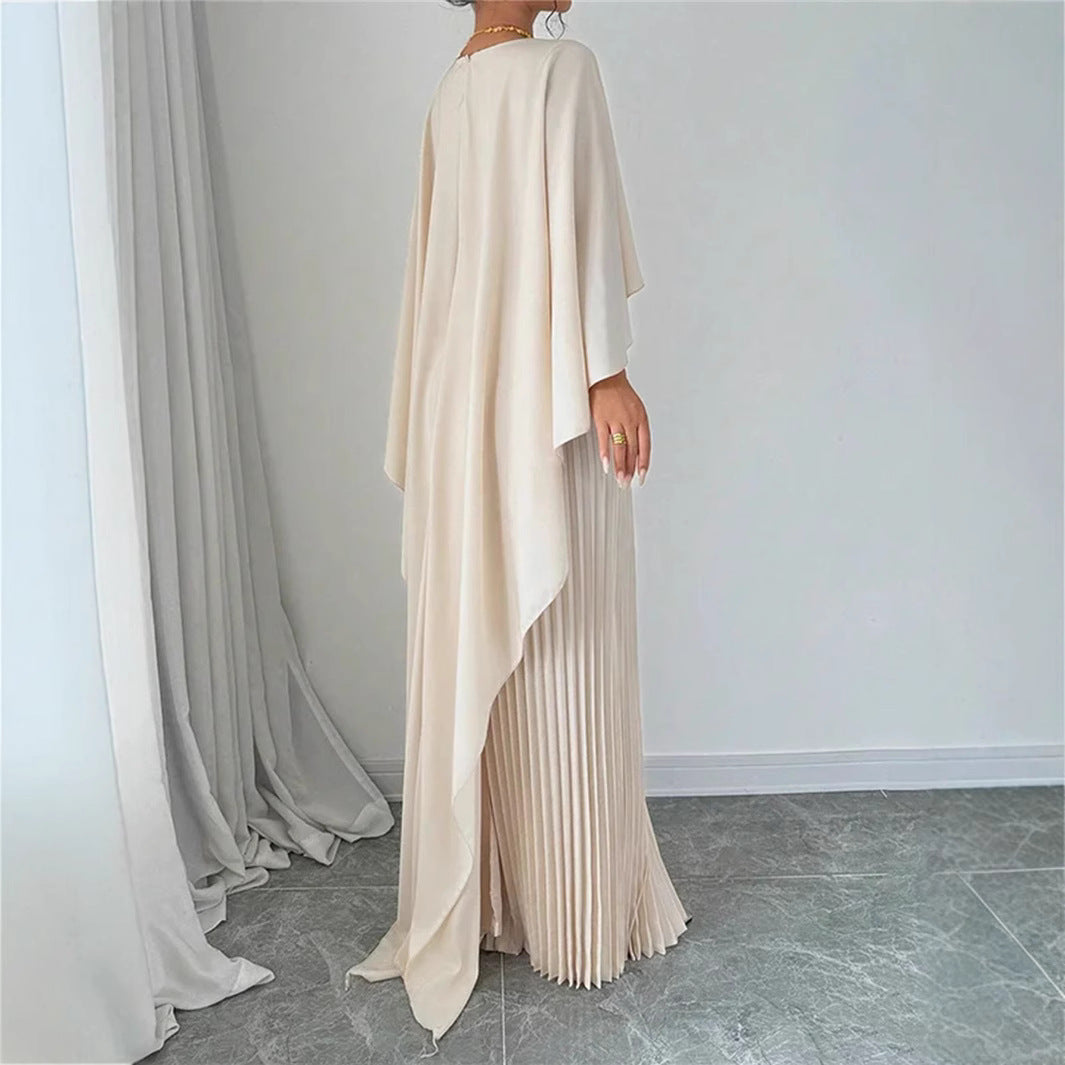 Women's Pleated Solid Color Maxi Dress