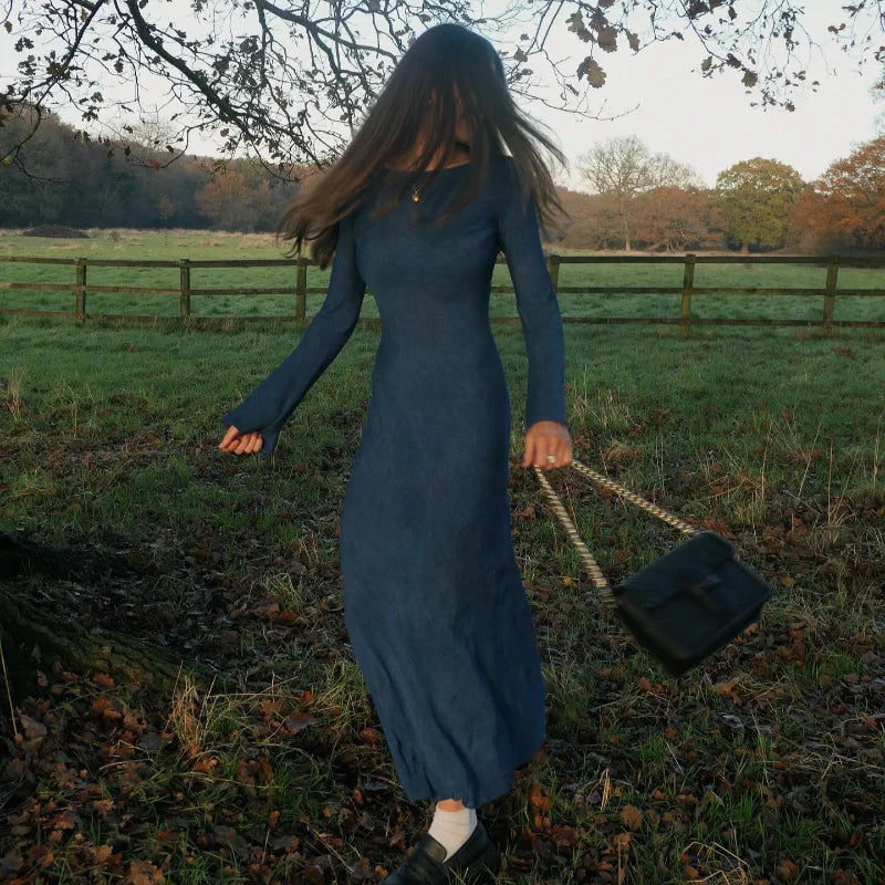 Women's Maxi Dress with Long Sleeve