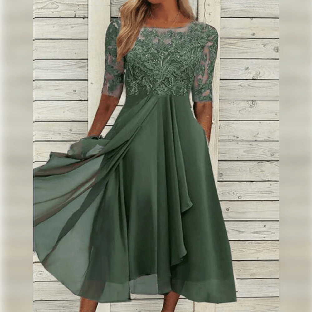 Women’s Lace Bodice Midi Dress