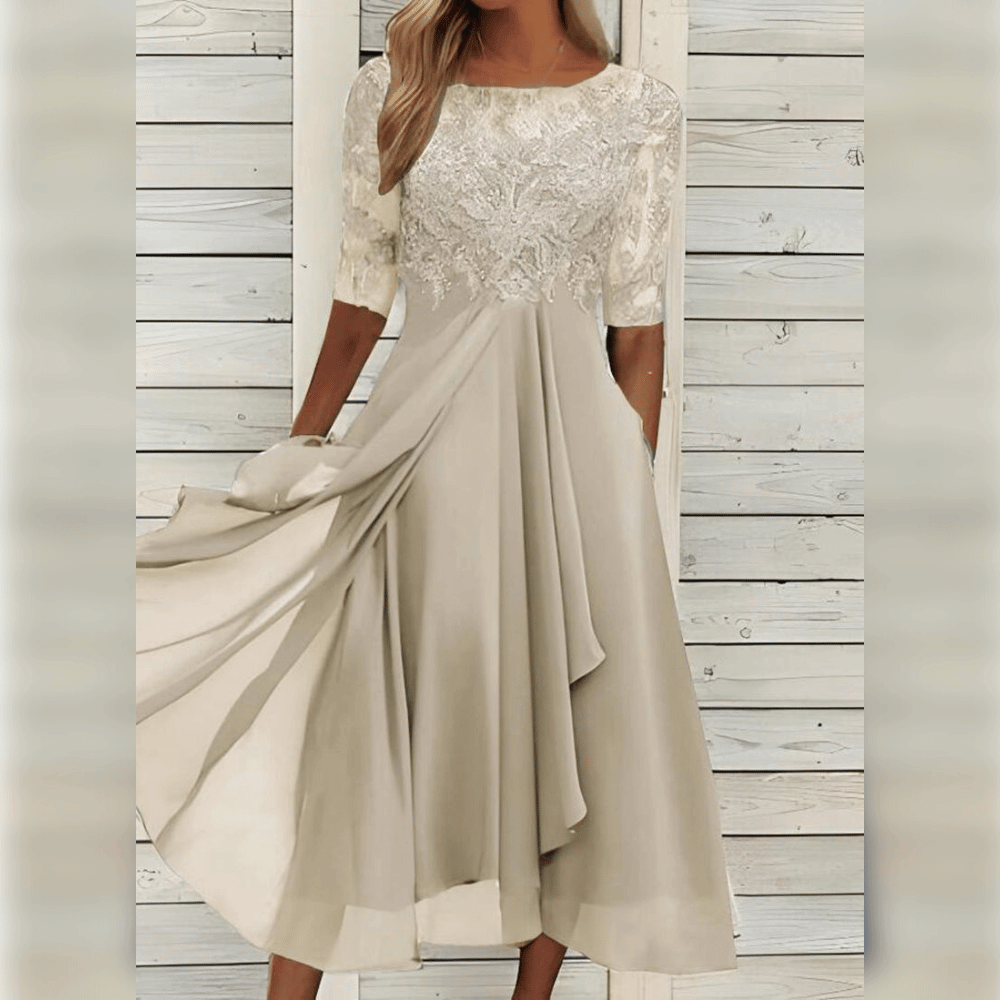 Women’s Lace Bodice Midi Dress