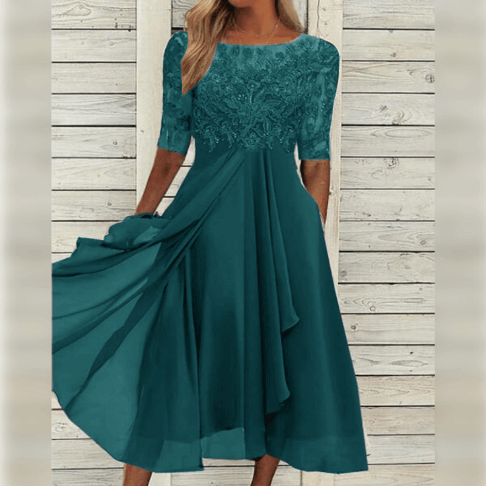 Women’s Lace Bodice Midi Dress
