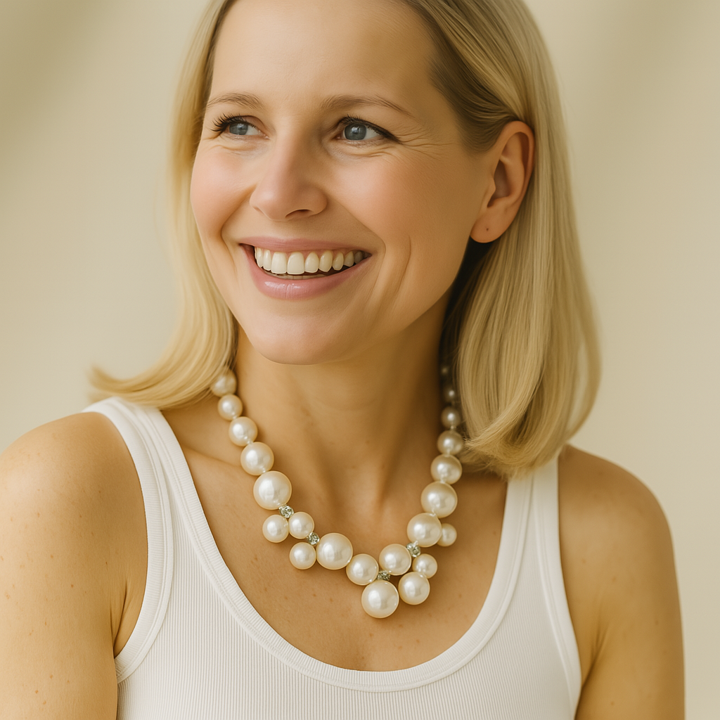 Women’s Necklace with Round Pearl Design 4