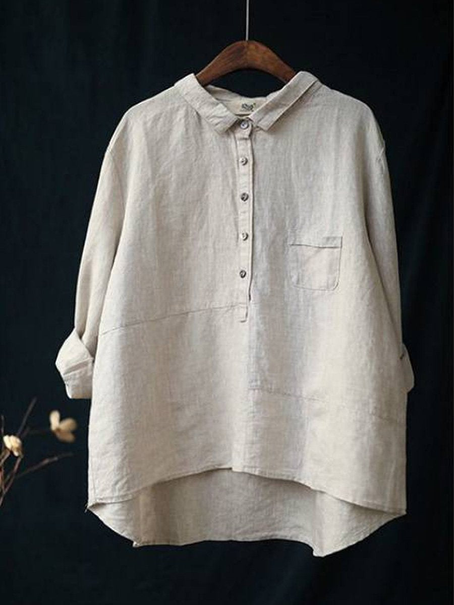 Women's Long Sleeve Blouse with Buttons