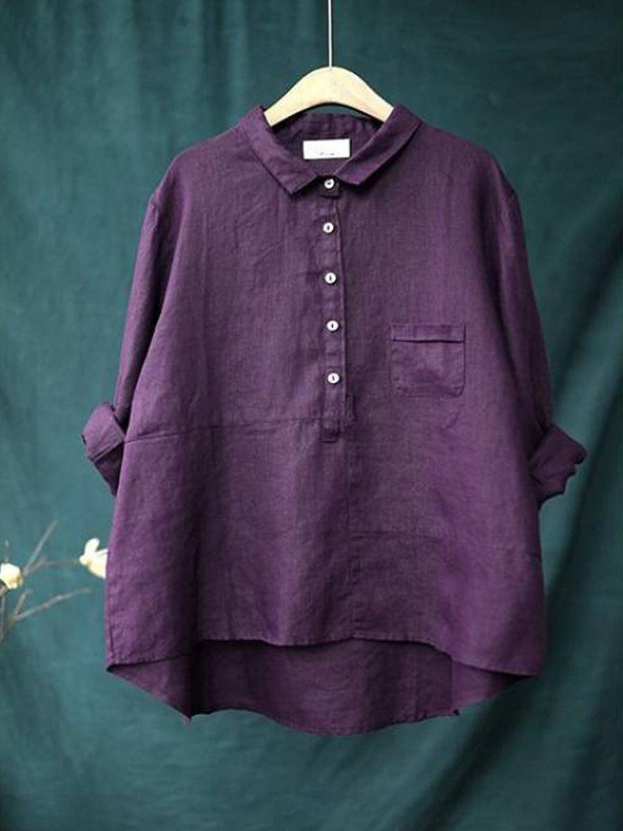 Women's Long Sleeve Blouse with Buttons