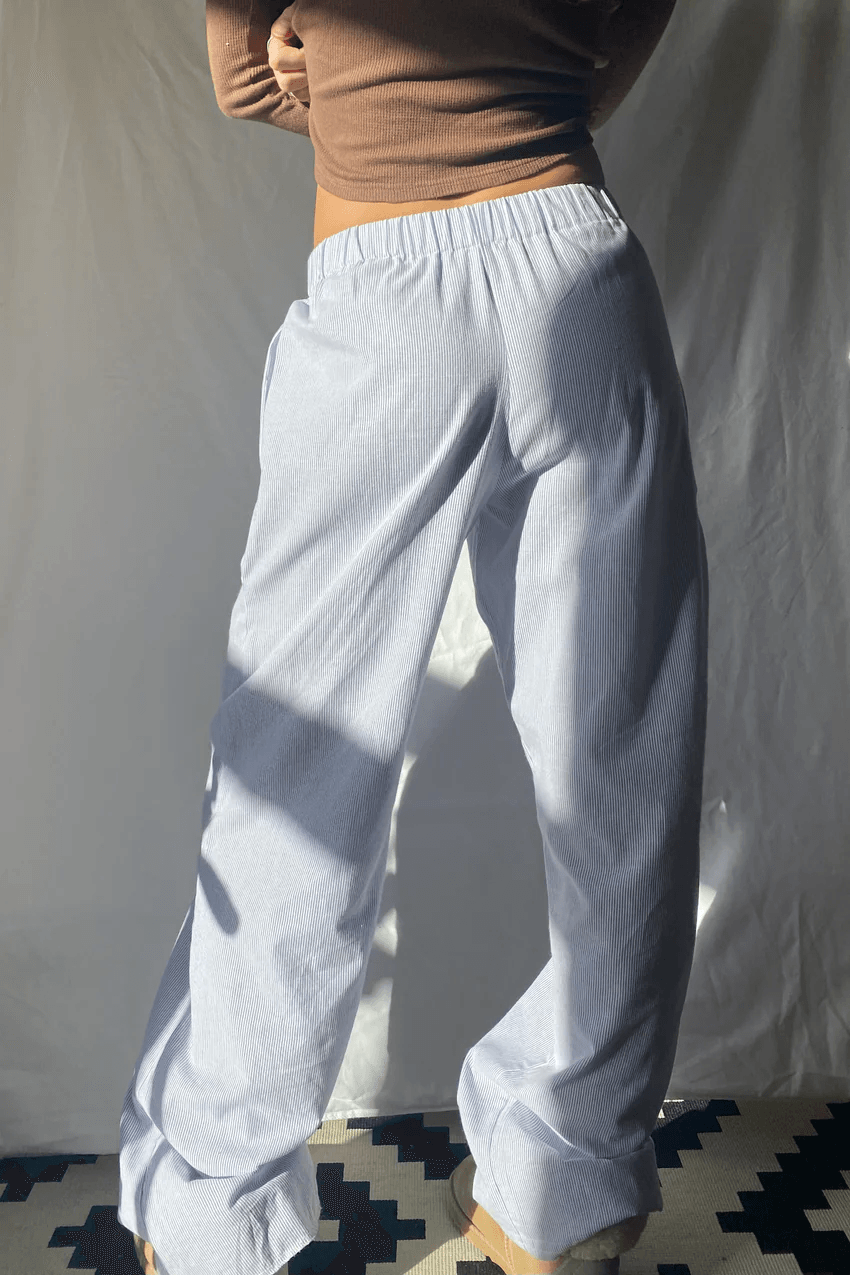 Women's Trousers with Elastic Waistband and Side Pockets