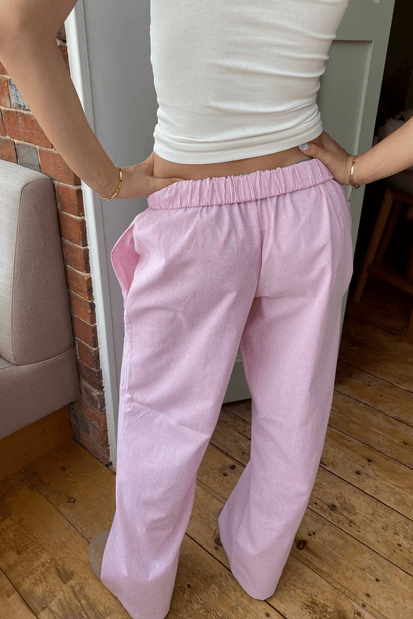 Women's Trousers with Elastic Waistband and Side Pockets