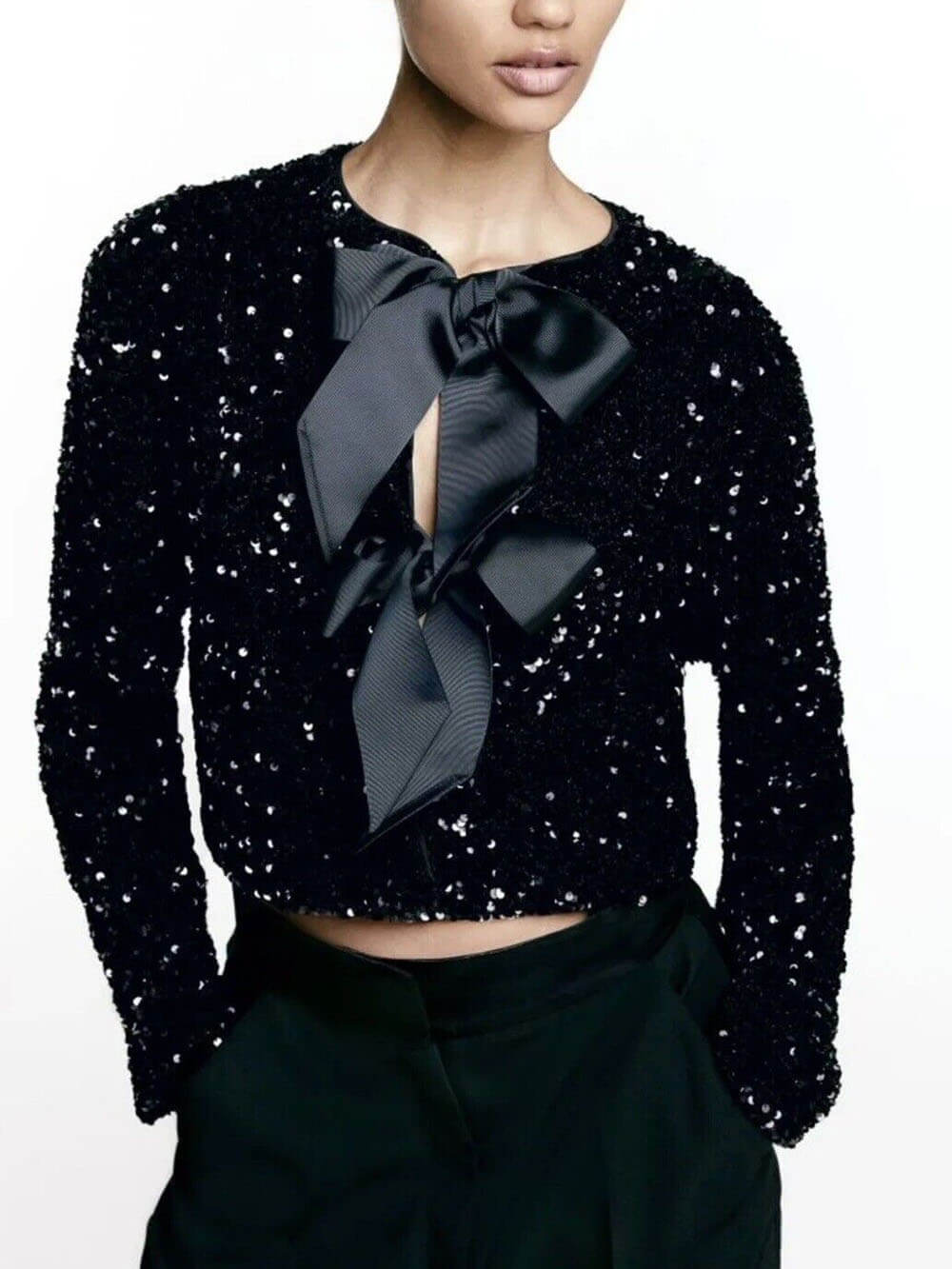 Women's Jacket with Tie-Front Design
