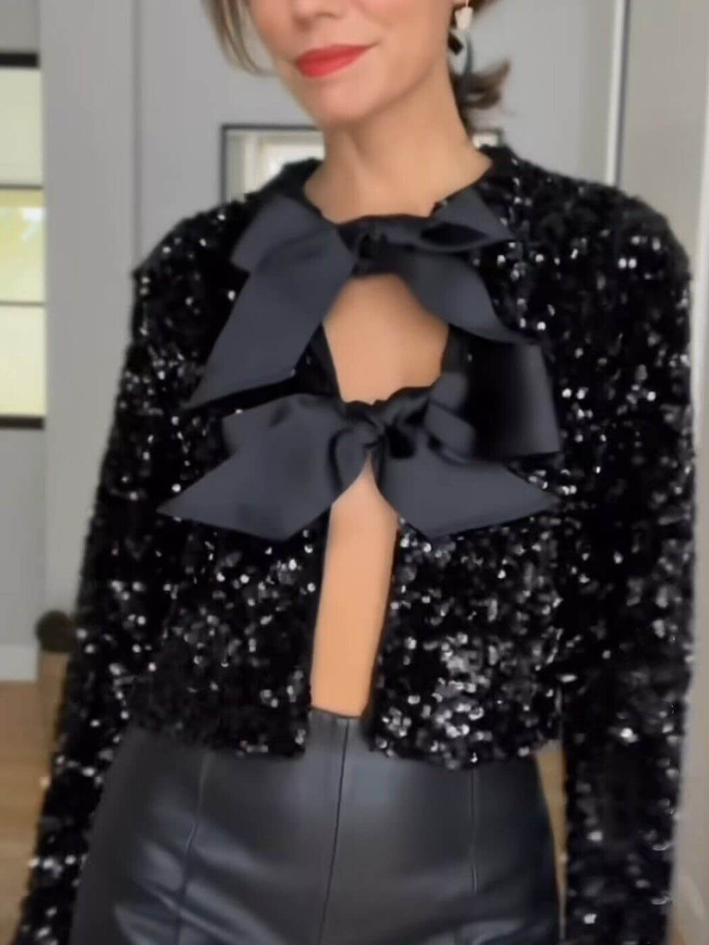 Women's Jacket with Tie-Front Design