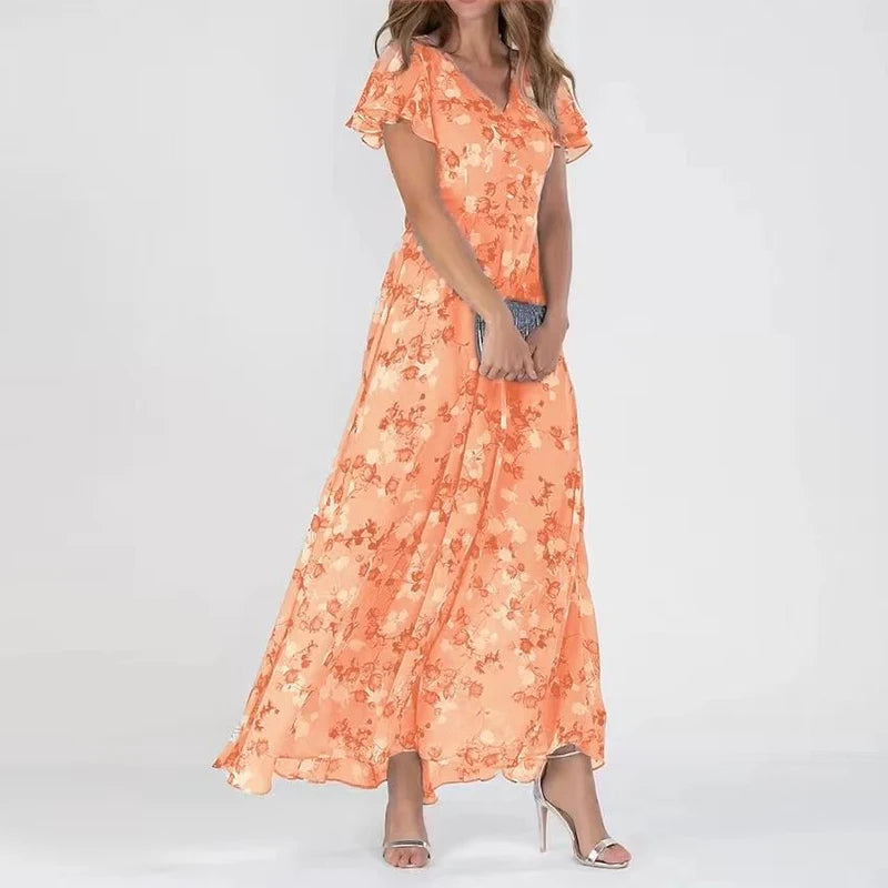 Women's Dress with Ruffled Sleeves