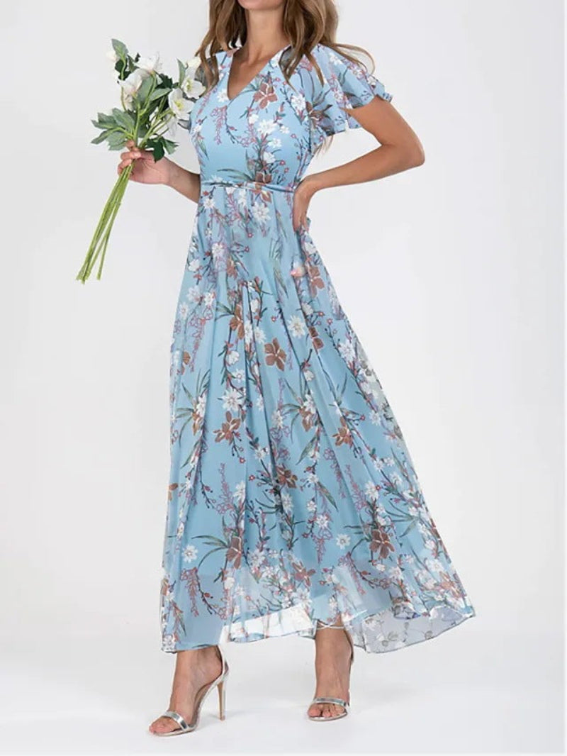 Women's Dress with Ruffled Sleeves