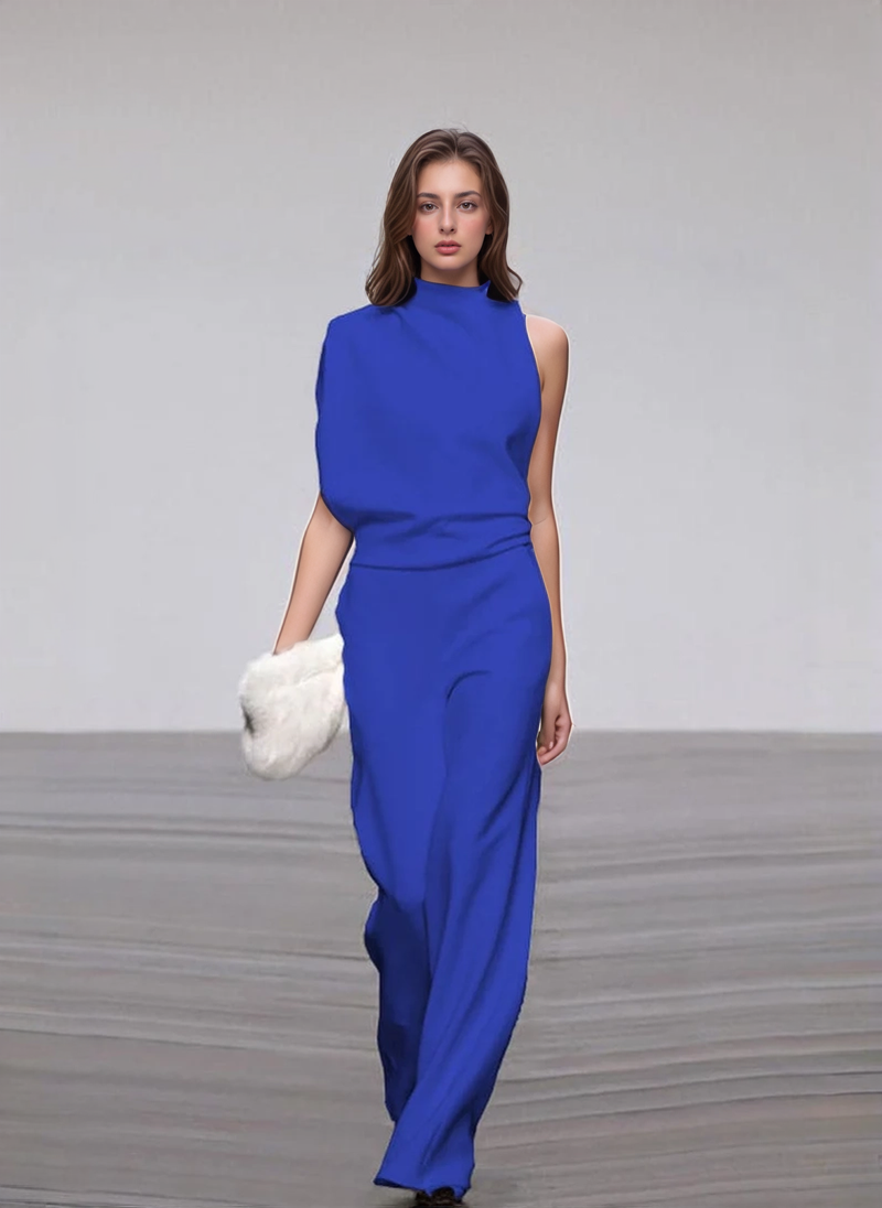 Women's Sleeveless Jumpsuit with Wide-Leg