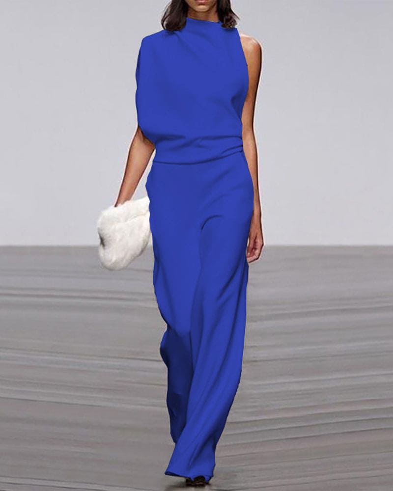 Women's Sleeveless Jumpsuit with Wide-Leg