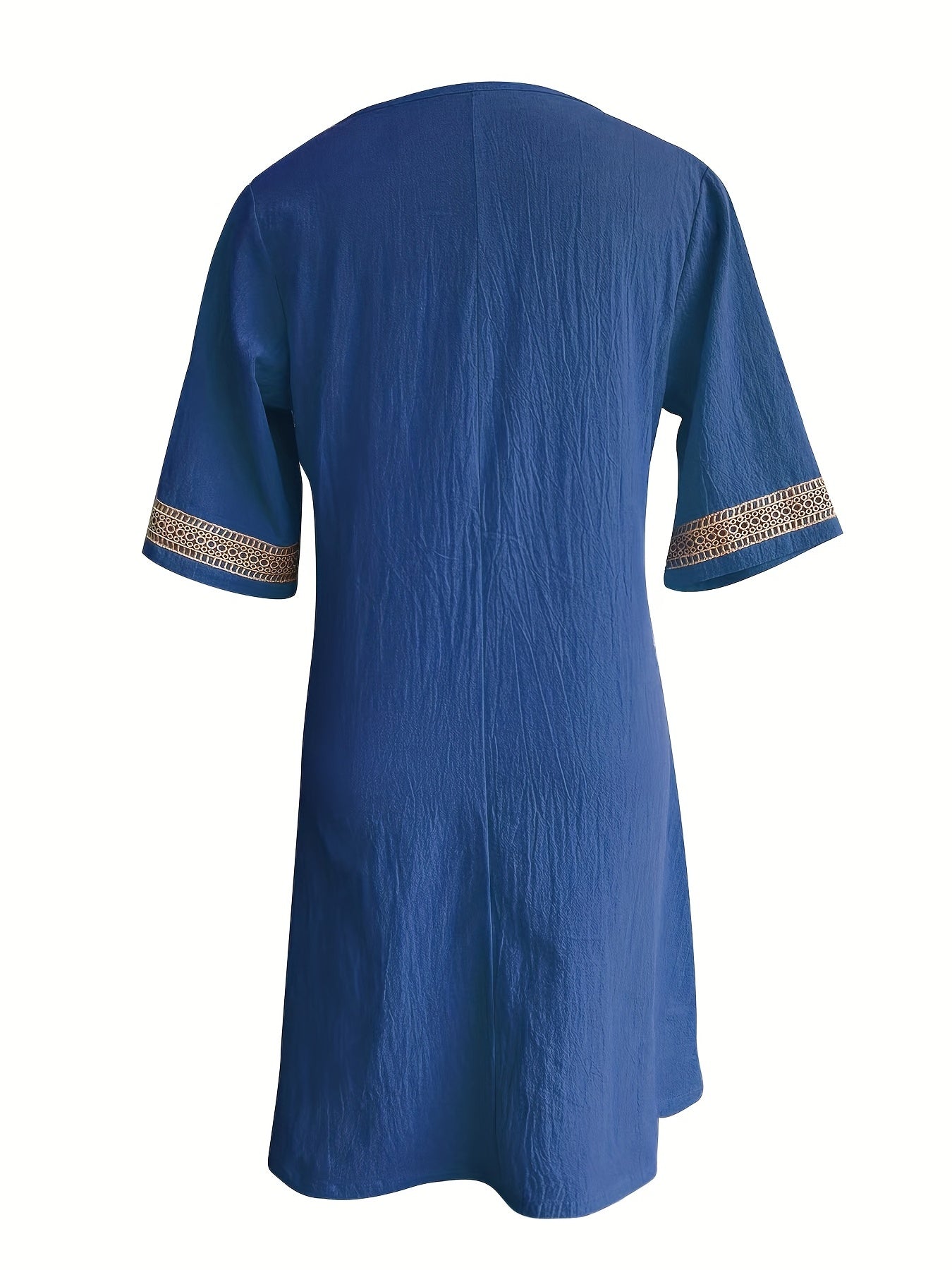 Women’s V-Neck Dress with Lace Detail