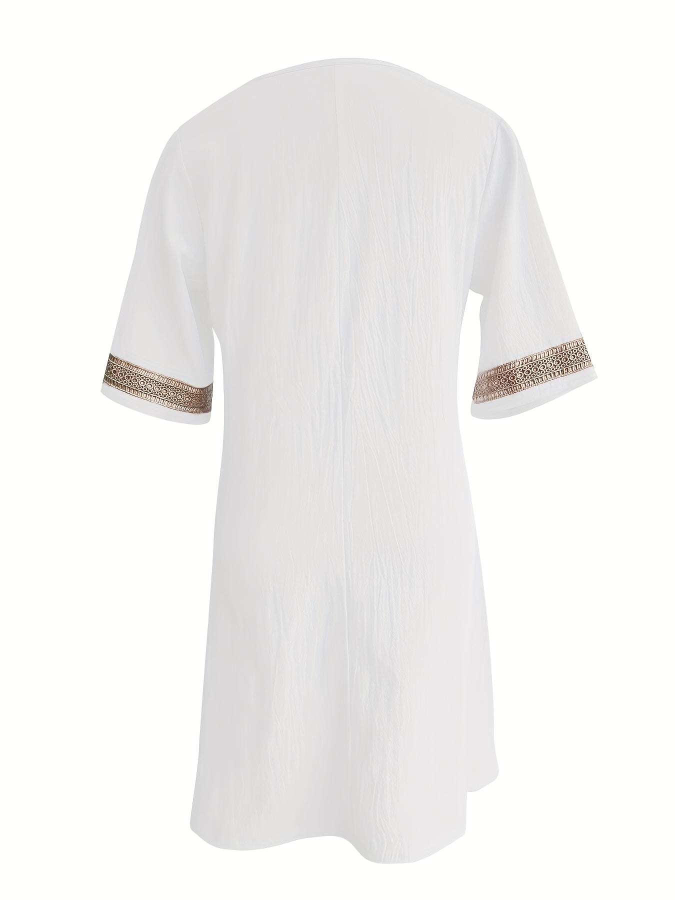 Women’s V-Neck Dress with Lace Detail