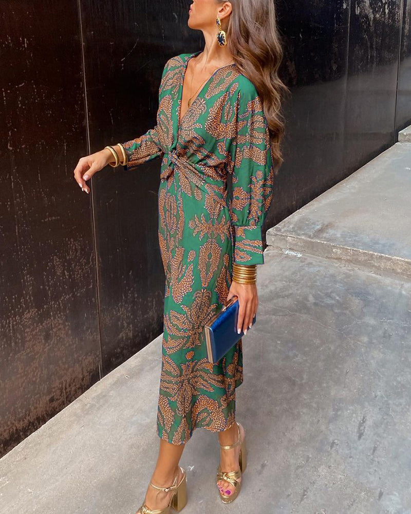 Women's Twist Front Midi Dress
