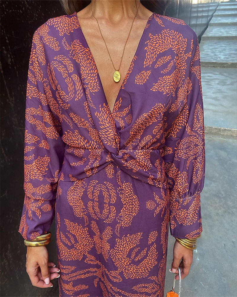 Women's Twist Front Midi Dress