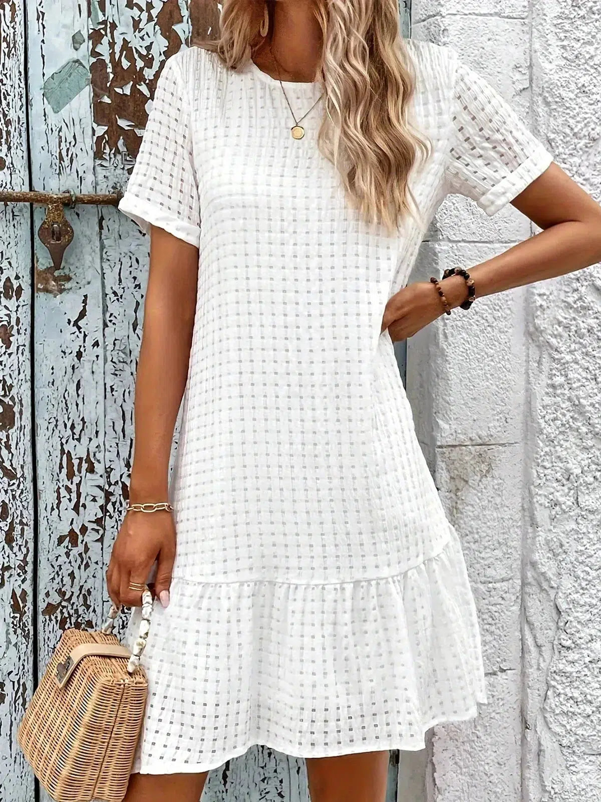 Women's Elegant High-Quality Mini Dress with Short Sleeves