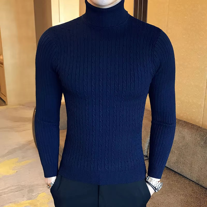 Men's Long Sleeve Turtleneck Jumper