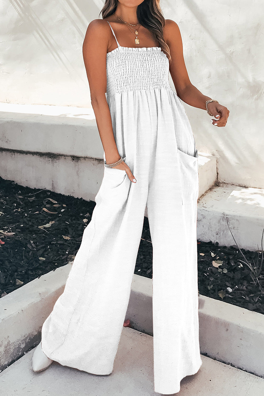 Women's Casual Sleeveless Summer Jumpsuit with Pockets | Ideal for Summer