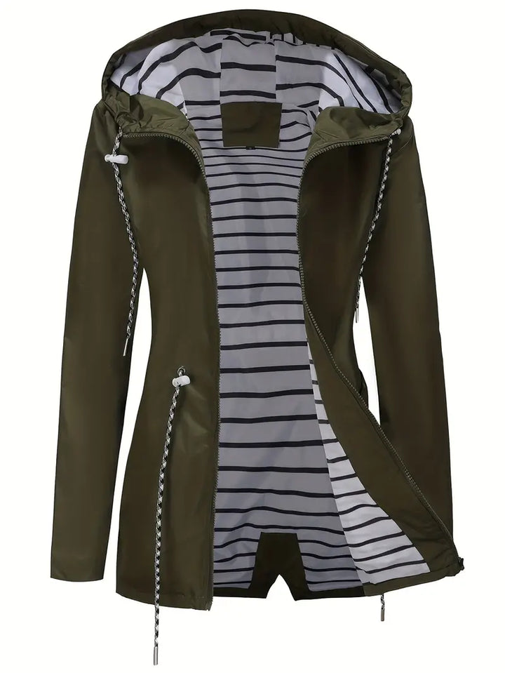Stylish Waterproof Raincoat With Hood And Pockets For Ladies | Perfect for Outdoor Activities