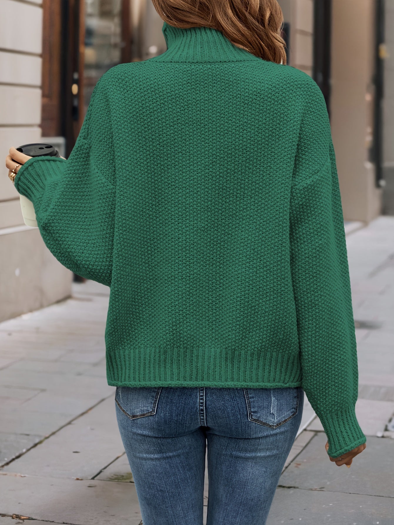 Women's Knitted Casual Turtleneck Jumper with Long Sleeves | Ideal for Winter