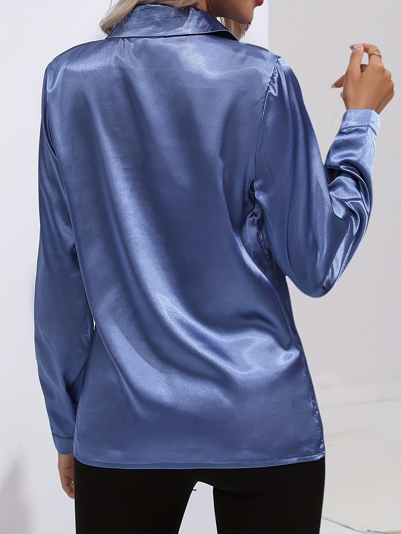 Women's Elegant Satin Blouse with Timeless Silhouette