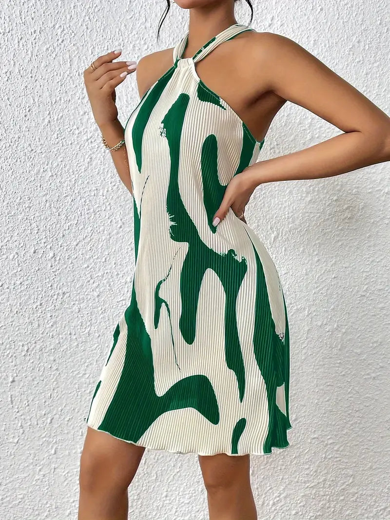 Women's Stylish High-Quality Sleeveless Dress with All-Over Print