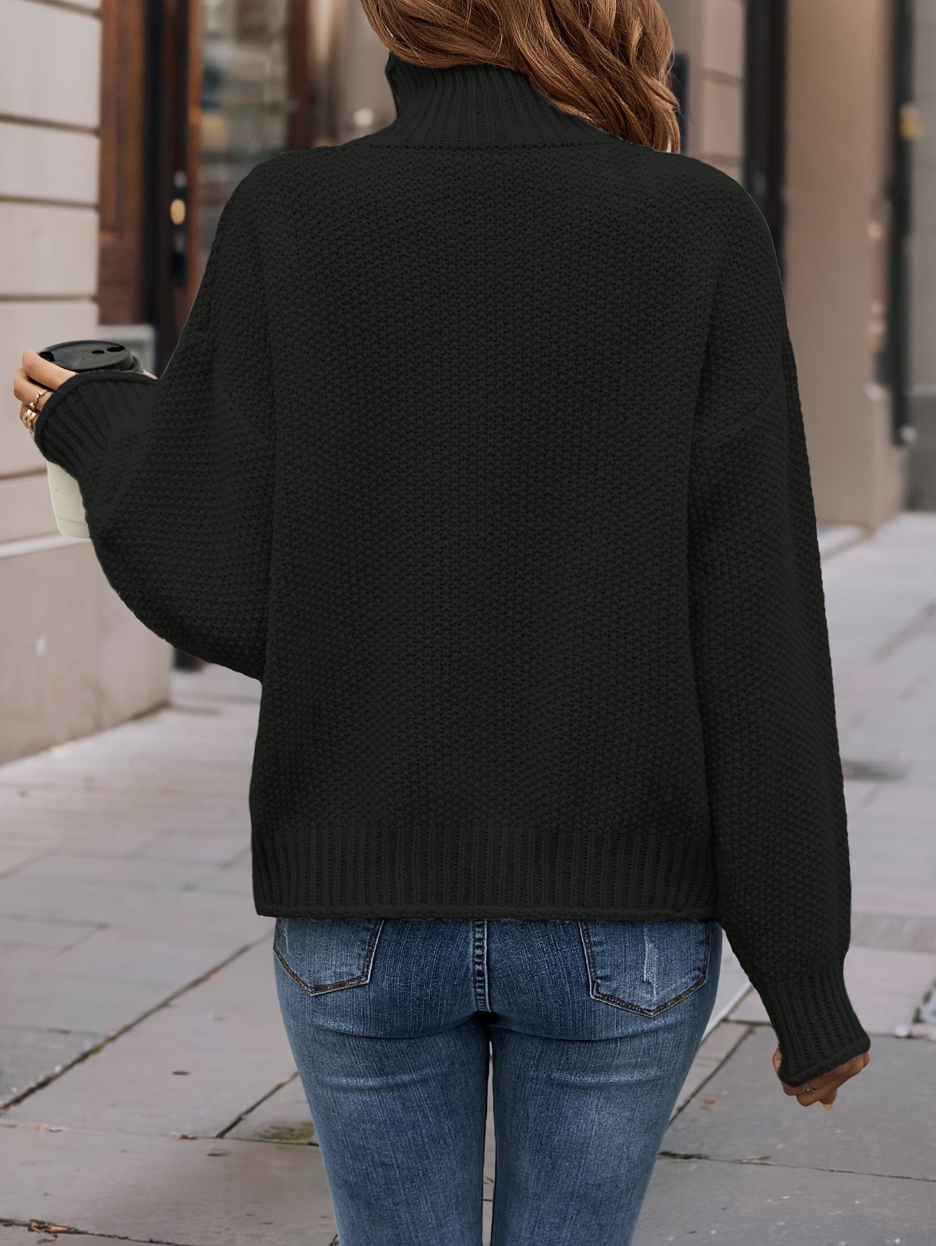 Women's Knitted Casual Turtleneck Jumper with Long Sleeves | Ideal for Winter