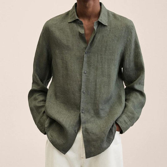 Men's Elegant Linen Shirt with Versatile Design for All Occasions