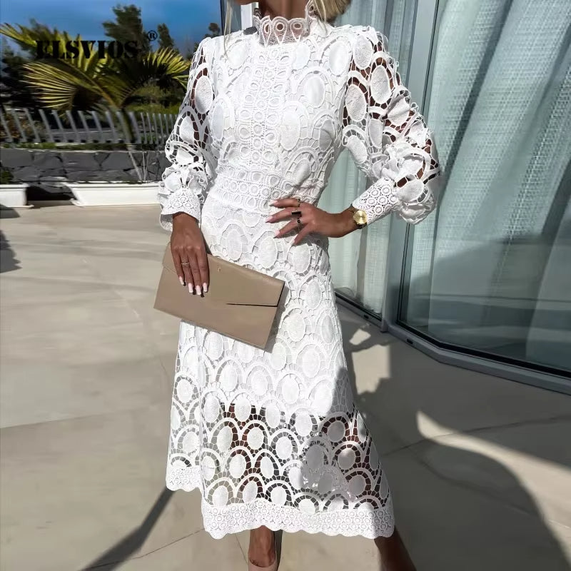 Women's Lace Dress with Intricate Details