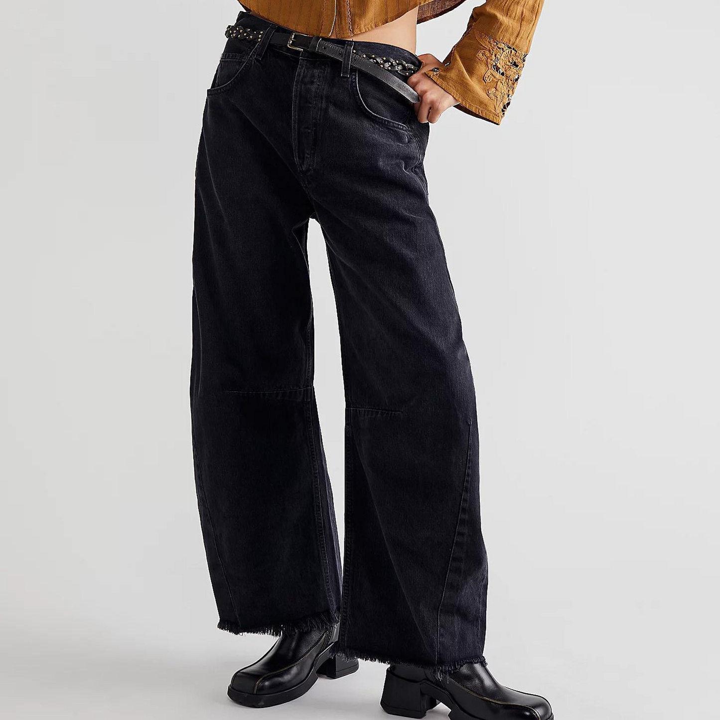 Women's Retro Raw Hem Wide Leg Jeans | Perfect for Casual Days