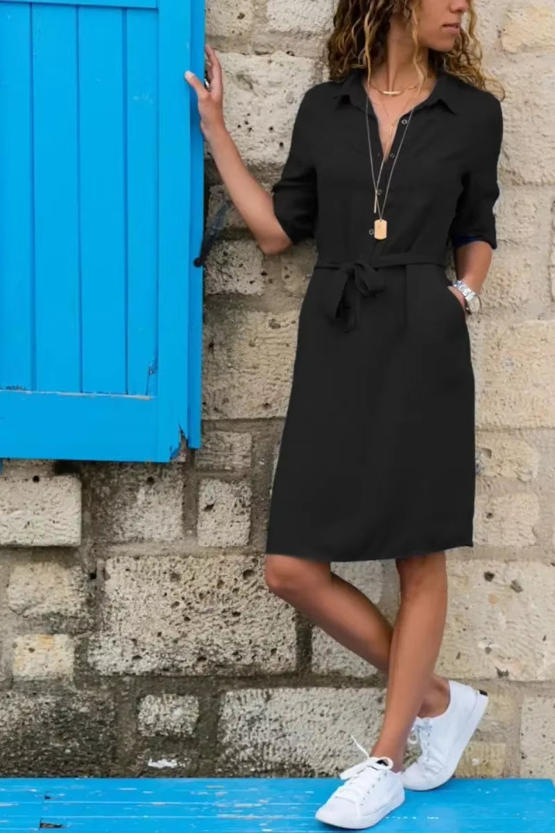 Women's Shirt Dress with Belt