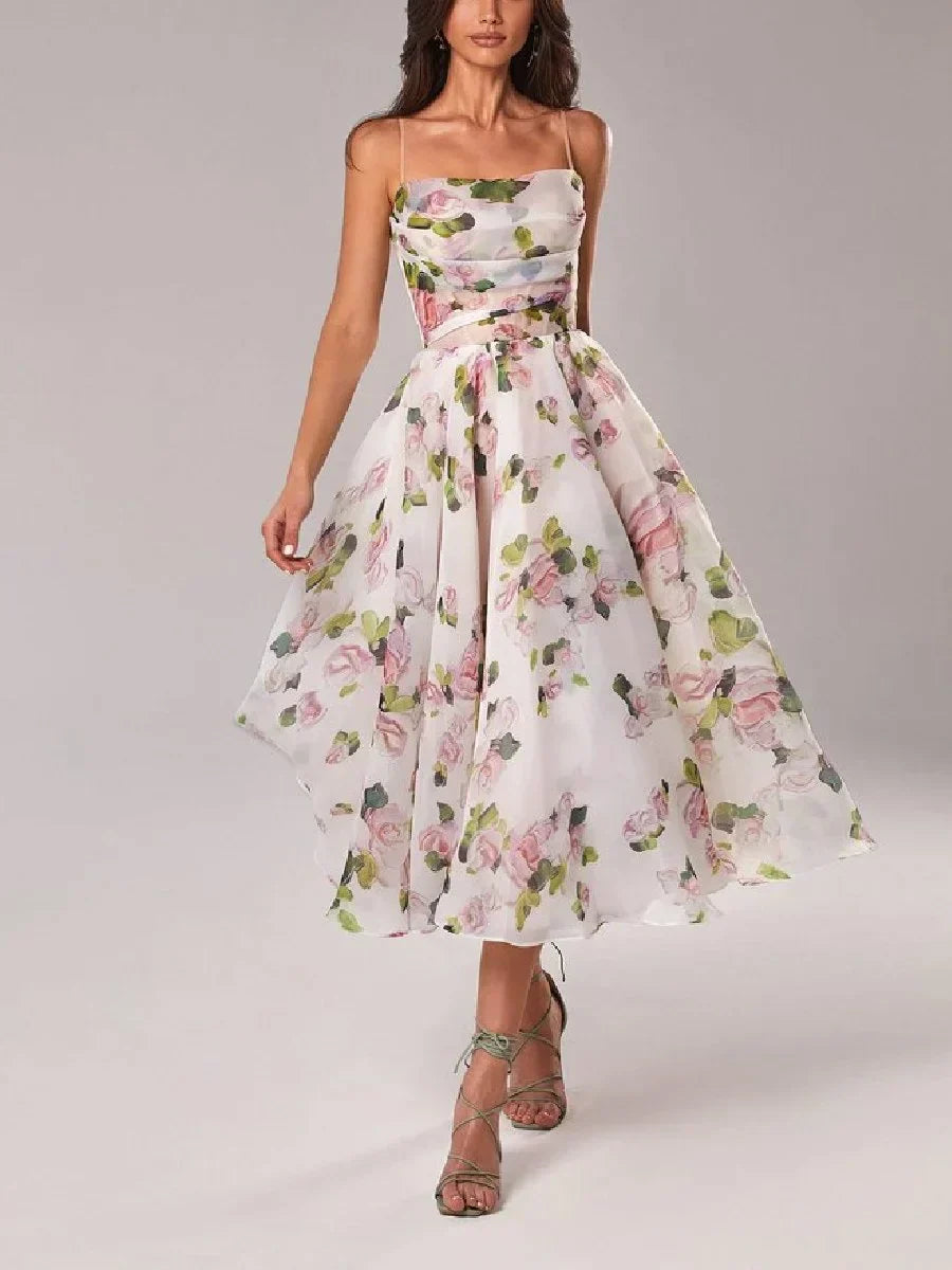 Women's Elegant Printed Maxi Dress with Flattering Fit