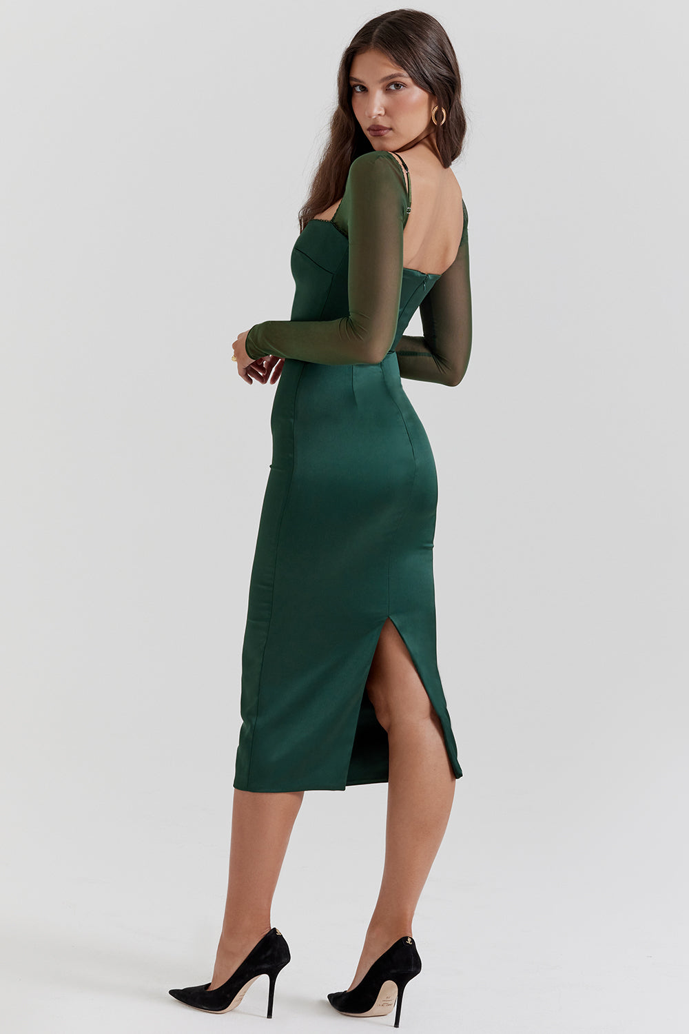Women's Elegant Lightweight Midi Dress with Backless Design