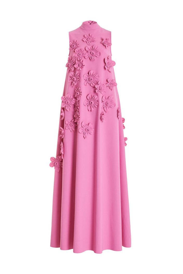 Women's Elegant Floral Maxi Dress with Structured Design