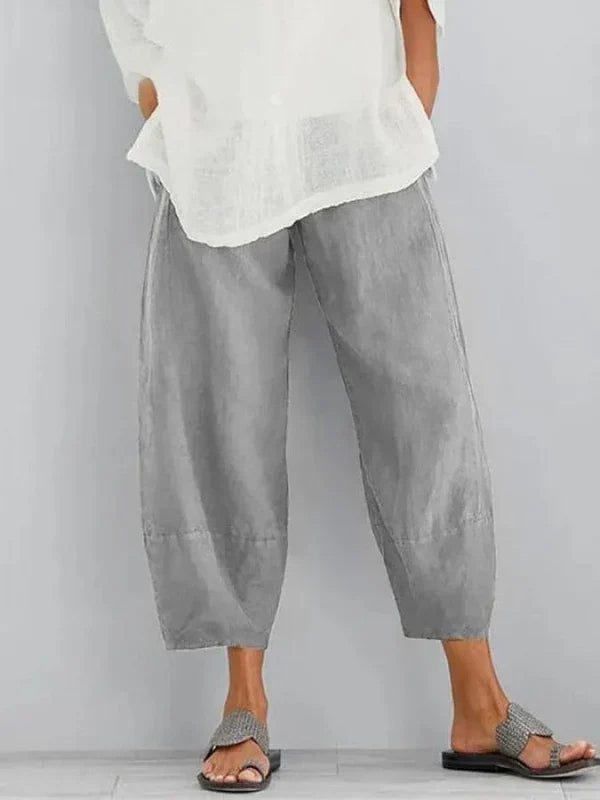 Women's Comfortable Linen Trousers with Relaxed Fit