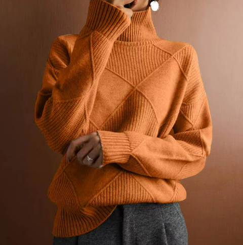 Women's Cozy Cable Knit Cashmere Turtleneck Jumper | Ideal for Winter