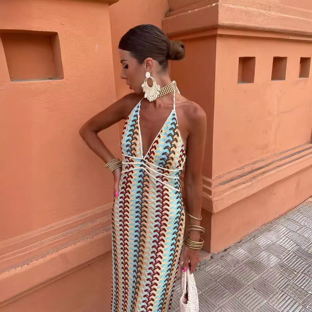 Women's V-Neck Sleeveless Maxi Dress