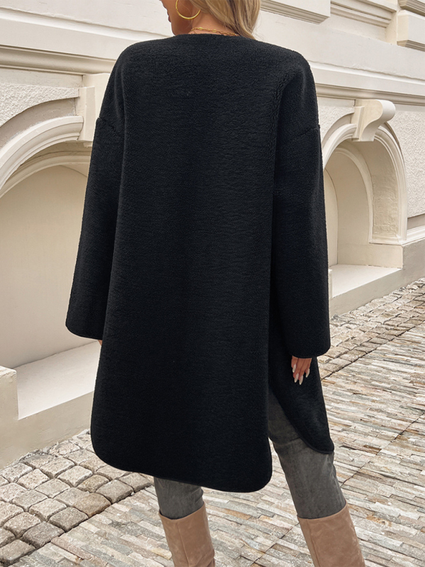 Women's Elegant Long Wool Cardigan with Buttons and Pockets | Ideal fore Winter