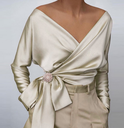 Women's Elegant Silk Blouse with Airy Design for Summer Wear