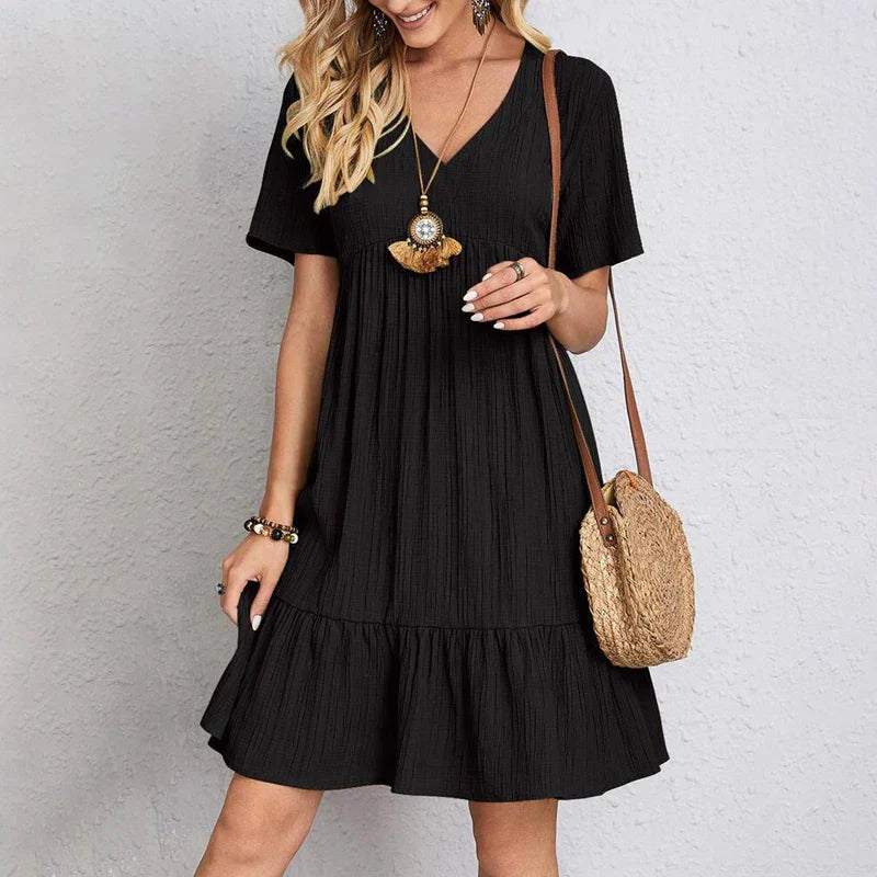 Women's Relaxed Bohemian Casual Dress with Intricate Patterns