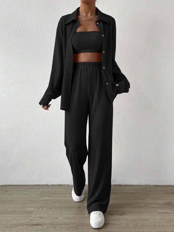 Women's Loose Knitted Sweatshirt and Pants Co ord Set | Perfect for Casual Days