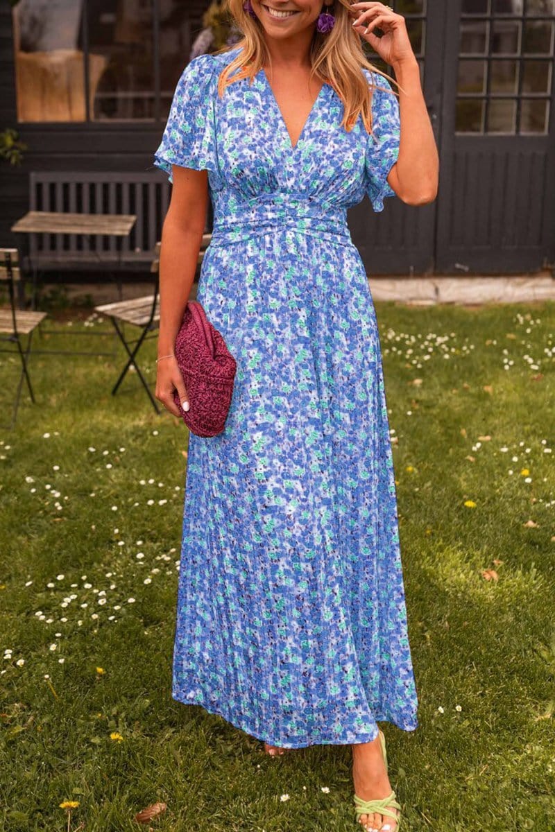 Women's Elegant Lightweight Maxi Dress with Floral Design