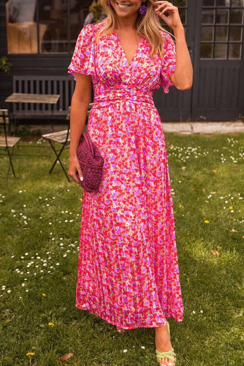 Women's Elegant Lightweight Maxi Dress with Floral Design