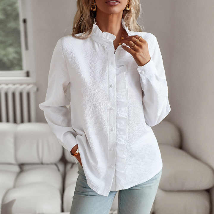 Variant image for Women's Elegant High-Quality Long Sleeve Blouse with Chic Cut-9