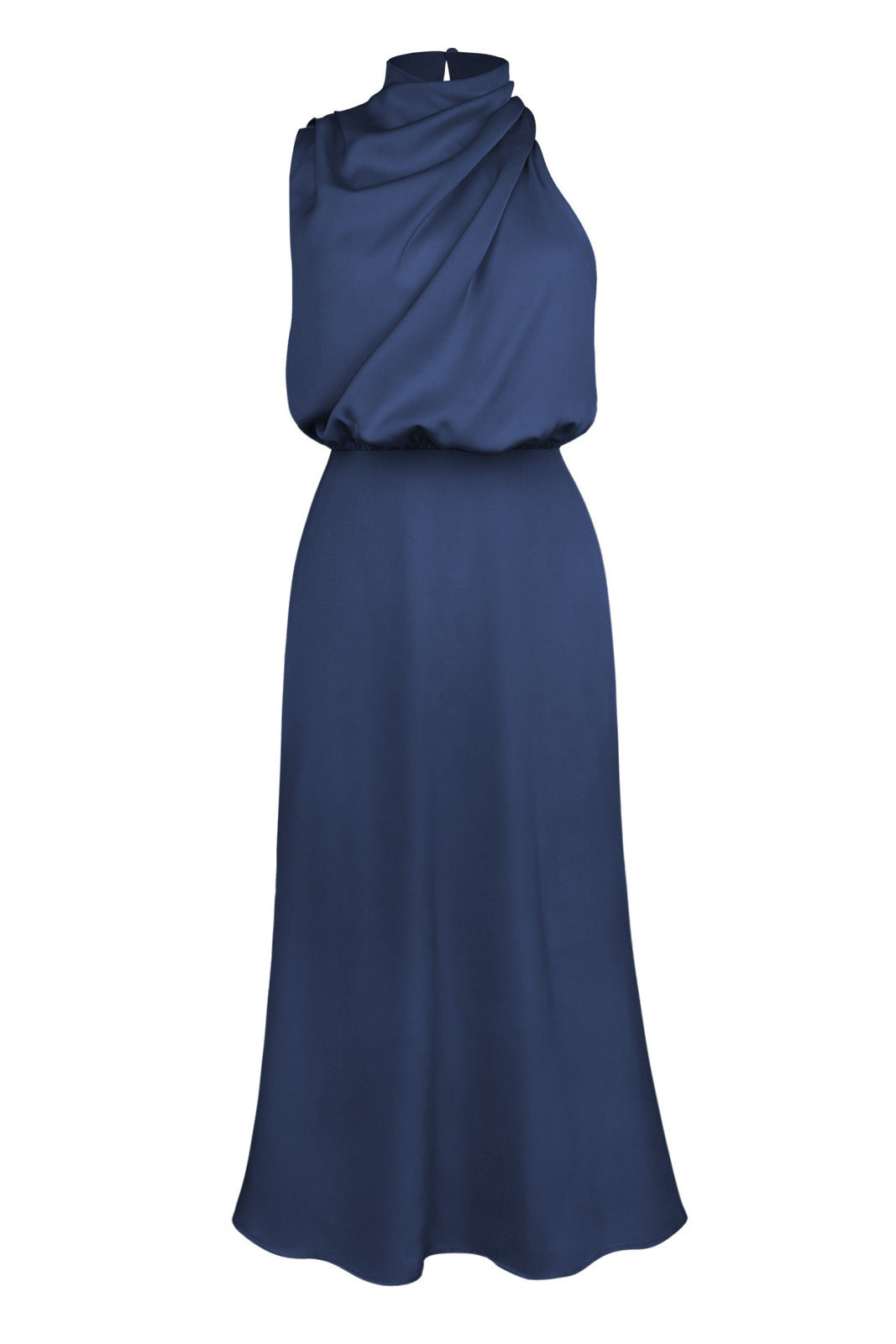 Women's Elegant Fabric Maxi Dress with Halter Neckline