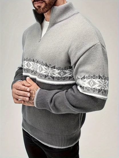 Men's Classic Grey Quarter Zip Jumper | Ideal for Autumn/Winter