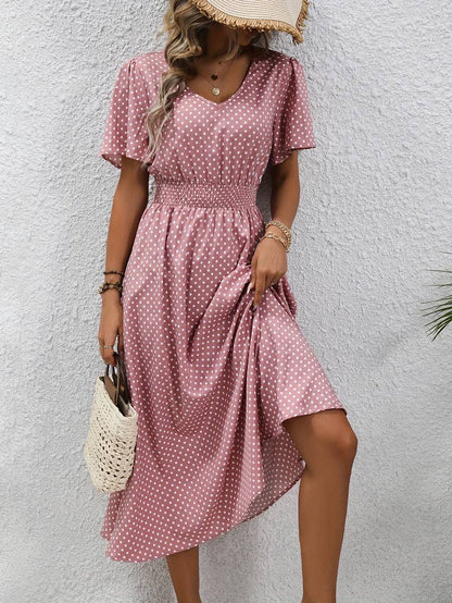 Women's Casual Comfortable Dress with Short Sleeves for Summer Outings