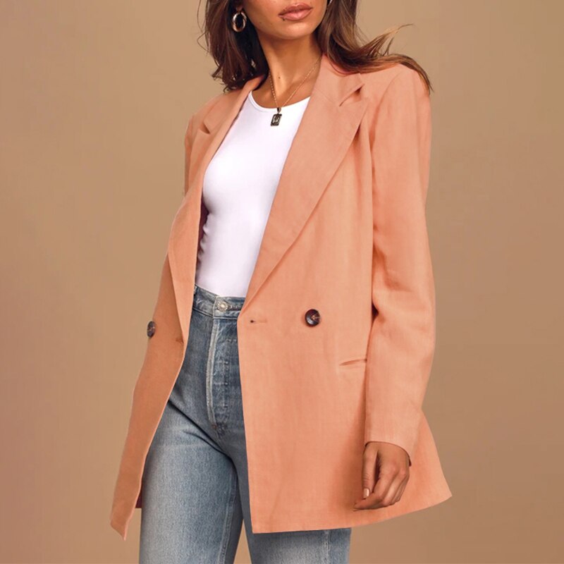 Women's Trendy Oversized Buttoned Blazer with Pockets | Perfect for Casual Days