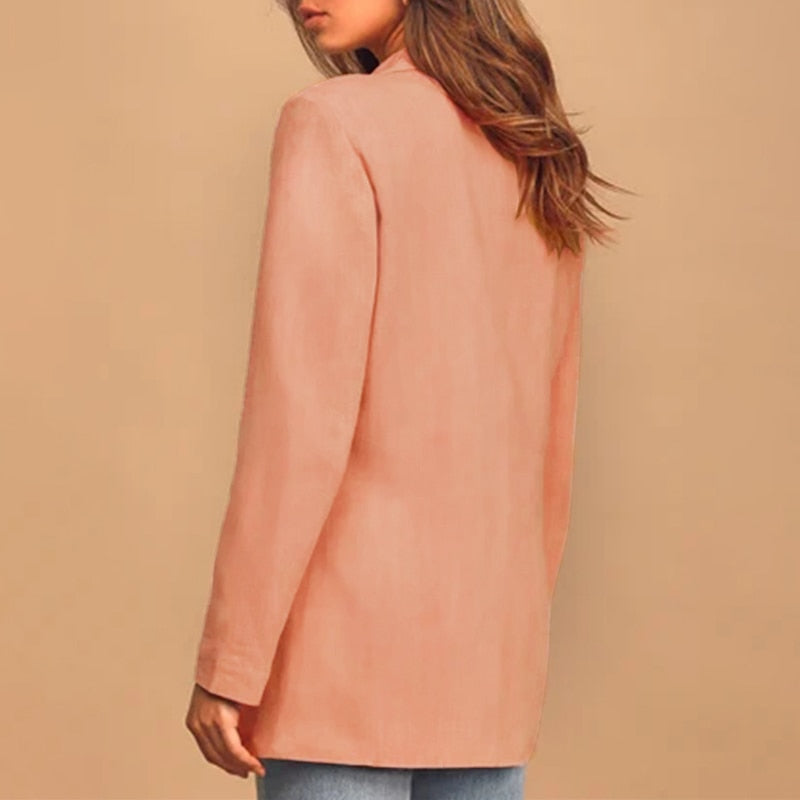 Women's Trendy Oversized Buttoned Blazer with Pockets | Perfect for Casual Days